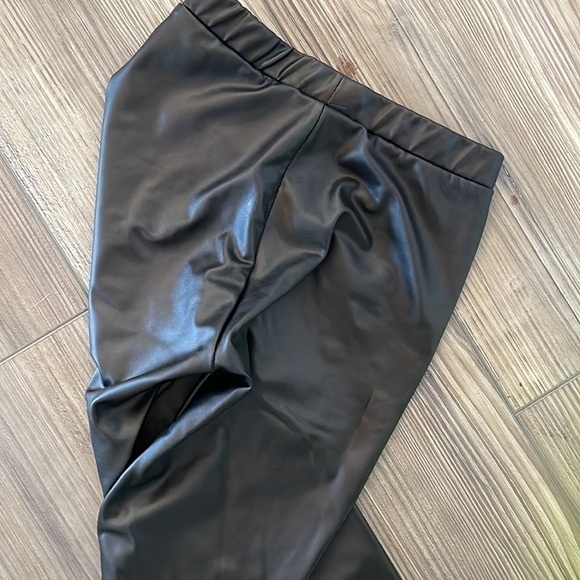 Zara kids girls size 7 stretch leather style leggings in black - Picture 3 of 4